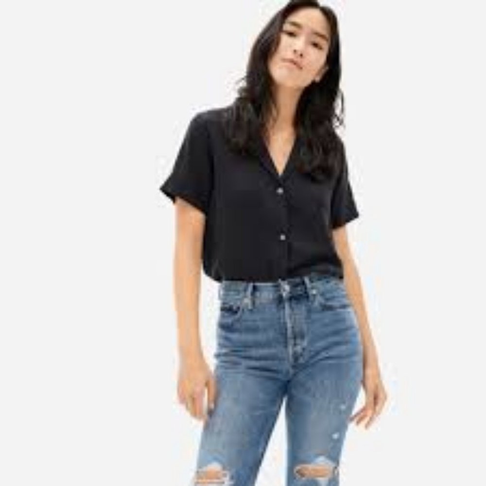 Everlane Clean Silk Short Sleeve Notch Shirt 6
